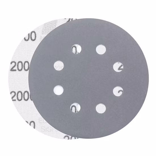 125 5 Inch Green Pet Film Backing Abrasive Paper Grinding Sandpaper Disc Sanding Paper Disc Hook and Loop Velcro Sanding Disc for Automotive Car Sanding